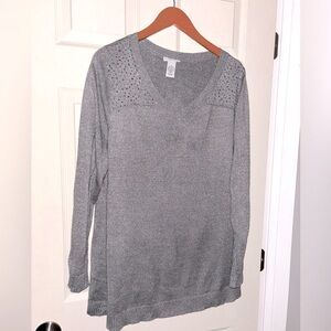 CATHERINE'S Silver Gunpowder Gray Sweater Size  1X 18-20